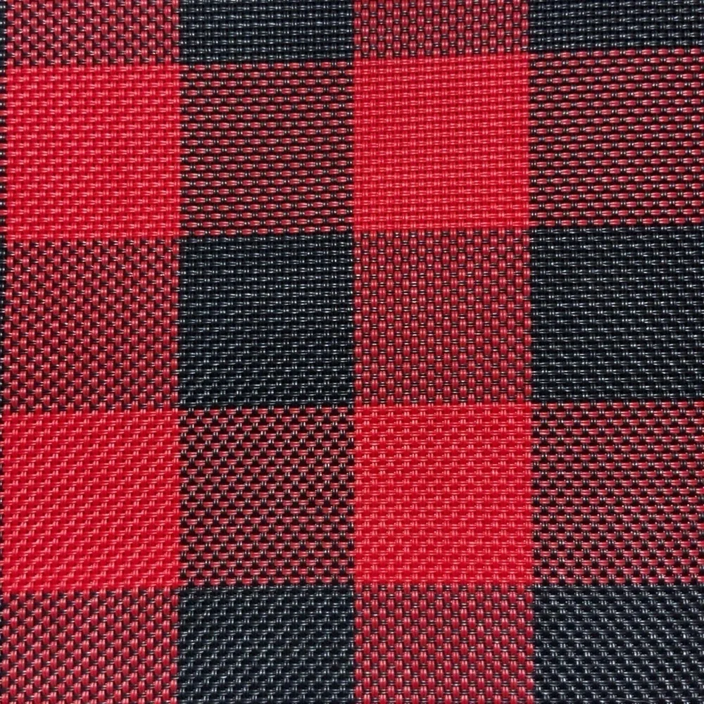 Benson Mills Placements Buffalo Check Plaid Reversible Woven Red Black Set of 4